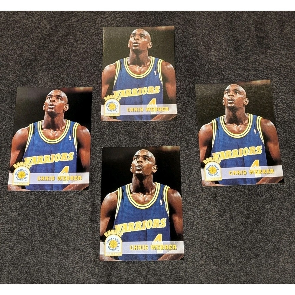 CHRIS WEBBER WARRIORS 1993 HOOPS NBA ROOKIE 4 CARD LOT #341
